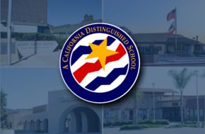 CA Distinguished Schools Seal and IUSD school sites